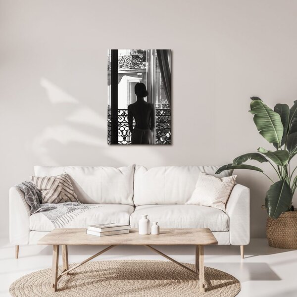 Quadro su tela – Sagoma alla finestra