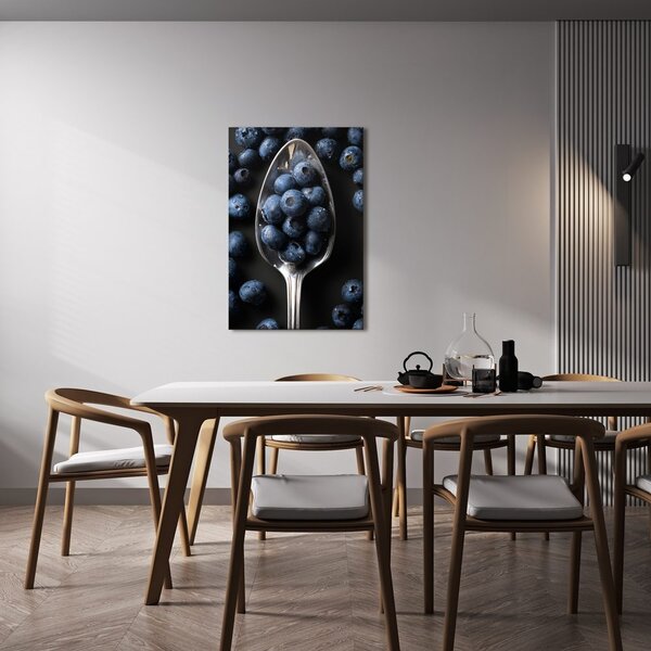 Quadro su tela – Mirtilli freschi e cucchiaio