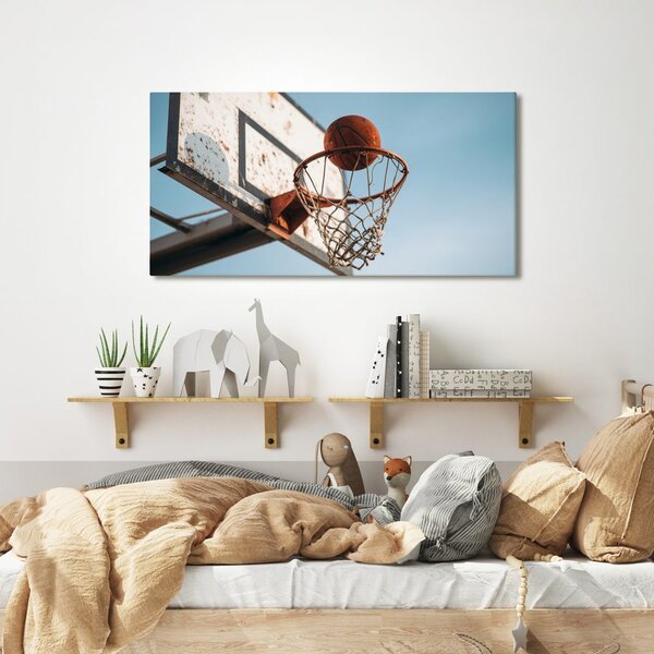 Quadro su tela – Palla nel canestro da basket