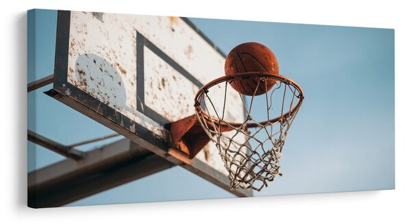 Quadro su tela – Palla nel canestro da basket