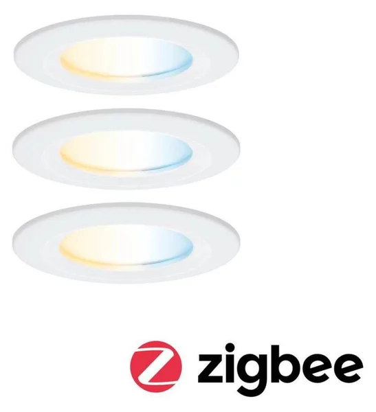 Paulmann Faretto LED da incasso Nova Coin Smart bianco CCT, set 3, 7,8 cm Smart, dimmerabile, Bianco / Opale, Soggiorno / Sala da pranzo, Alluminio, Moderno