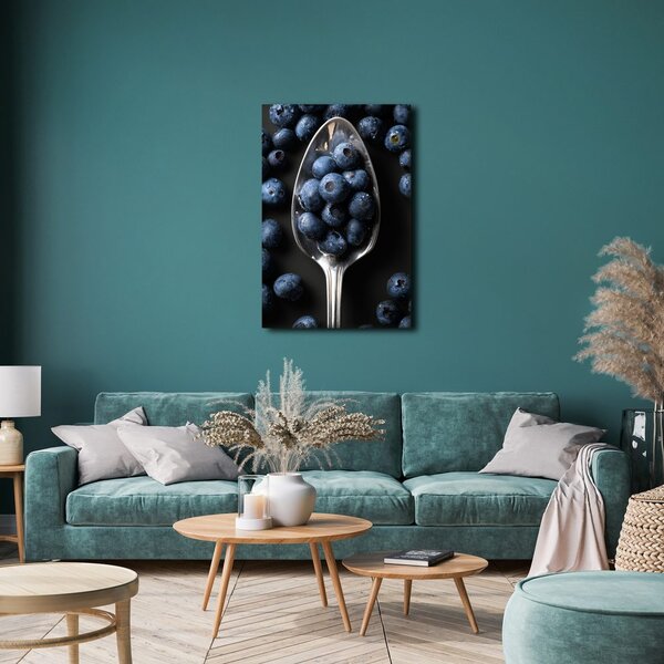 Quadro su tela – Mirtilli freschi e cucchiaio