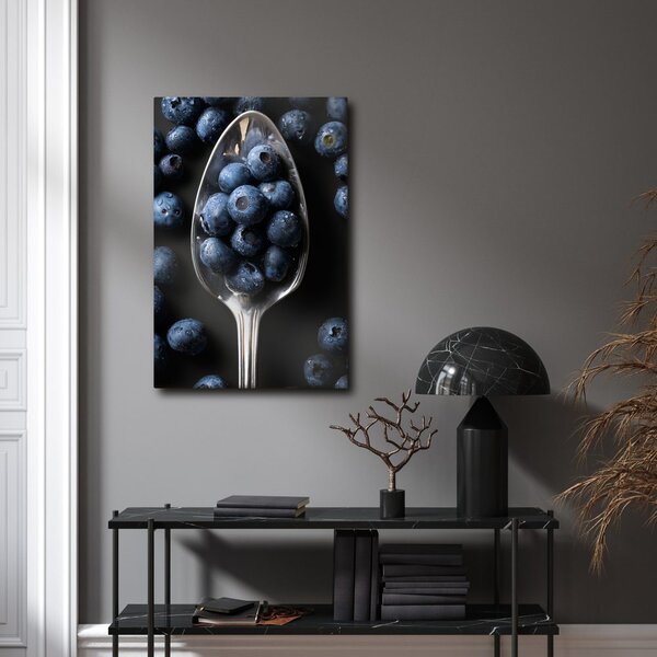 Quadro su tela – Mirtilli freschi e cucchiaio