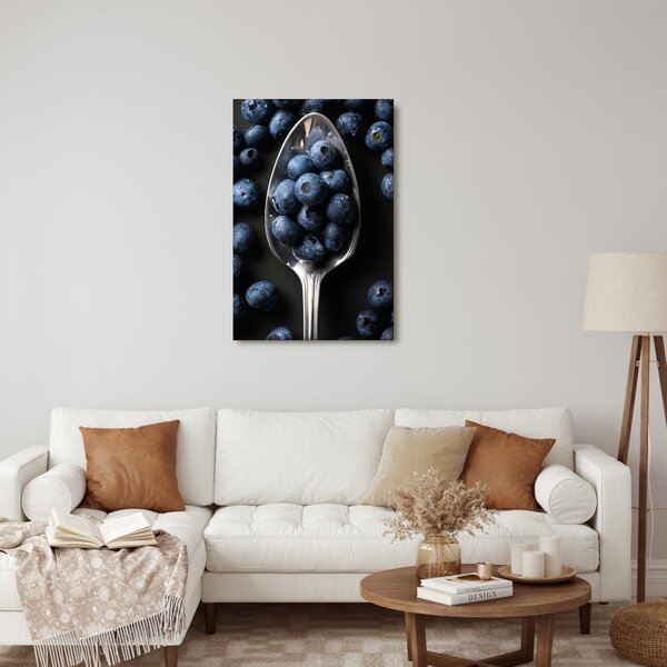 Quadro su tela – Mirtilli freschi e cucchiaio