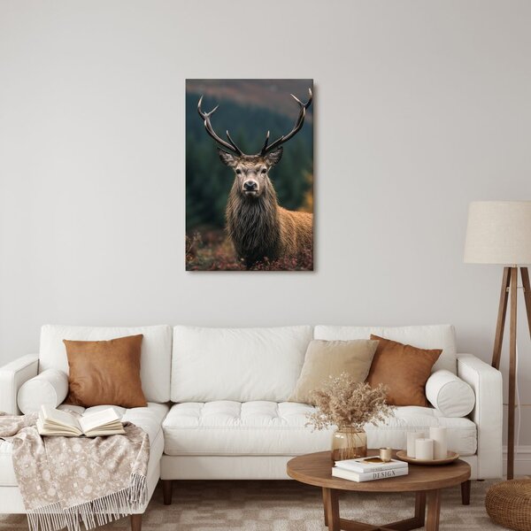 Quadro su tela – Cervo nella natura autunnale