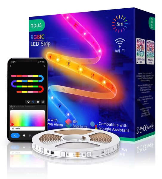 Nous F4 Smarter RGBIC WLAN Striscia LED, 5m