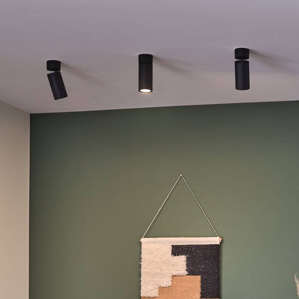 Paulmann Plafoniera LED Turnal Coin, metallo nero, 2.700 K dimmerabile, Nero, Soggiorno / Sala da pranzo, Metallo, Moderno, Downlight