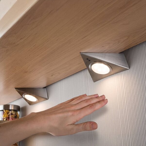 Paulmann Lampada LED sottopensile a forma di triangolo per mobili bassi, in Dreieck, Alluminio / Grigio / Zincato, Cucina, Metallo, Moderno, Lampade per mobili