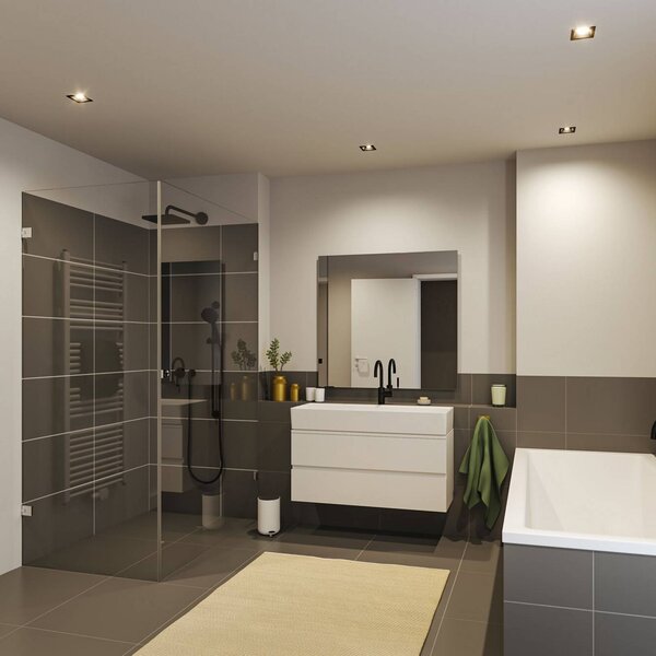 Paulmann Faretto LED da incasso Cole Coin nero, angolare, IP44, dimmerabile, Coin, dimmerabile, Nero, Bagno, Alluminio, Moderno