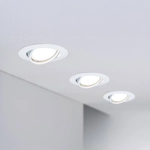 Paulmann Faretti LED da incasso Base Coin bianchi con interruttore on/off, 3, Bianco / Opale, Soggiorno / Sala da pranzo, Alluminio, Moderno