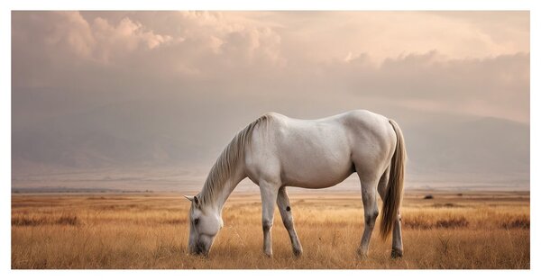 Quadro su tela – Cavallo bianco nel paesaggio