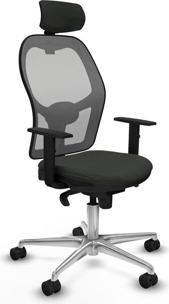Sedia da ufficio con poggiatesta Piqueras y Crespo 1D086N2 Nero