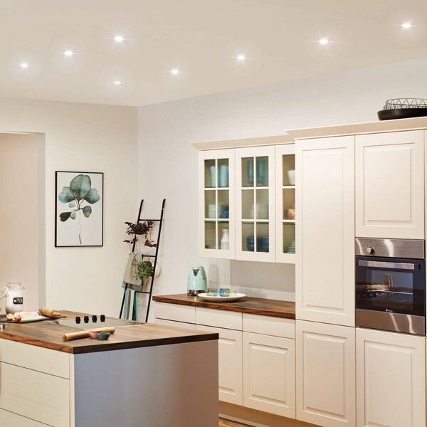 Paulmann Paulmann, faretto Nova a 3 luci, rotondo, bianco, fisso, IP44, GU10, 4000K, Bianco / Opale, Bagno, Alluminio, Moderno