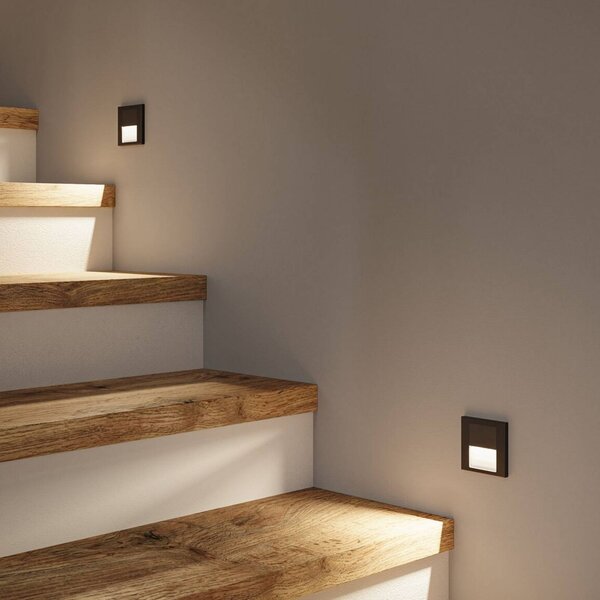 Paulmann Lampada da incasso a LED Tsaro con sensore, nera, in plastica, Nero, Corridoio, Plastica, Moderno