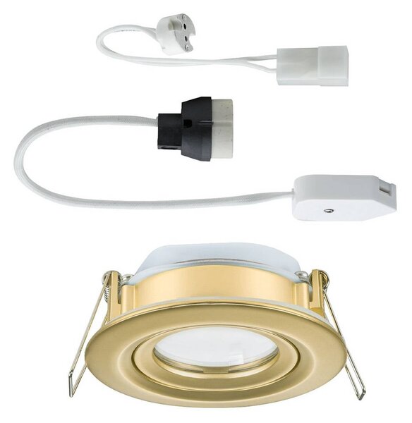 Paulmann Lampada a incasso Nova Plus dorata Ø 9 cm GU5.3/GU10 IP65 Plus, dimmerabile, Ottone / Oro, Bagno, Alluminio, Moderno, Faretto da incasso