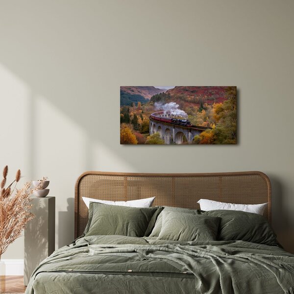 Quadro su tela – Paesaggio autunnale con treno