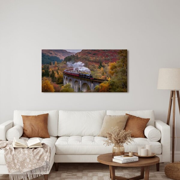 Quadro su tela – Paesaggio autunnale con treno