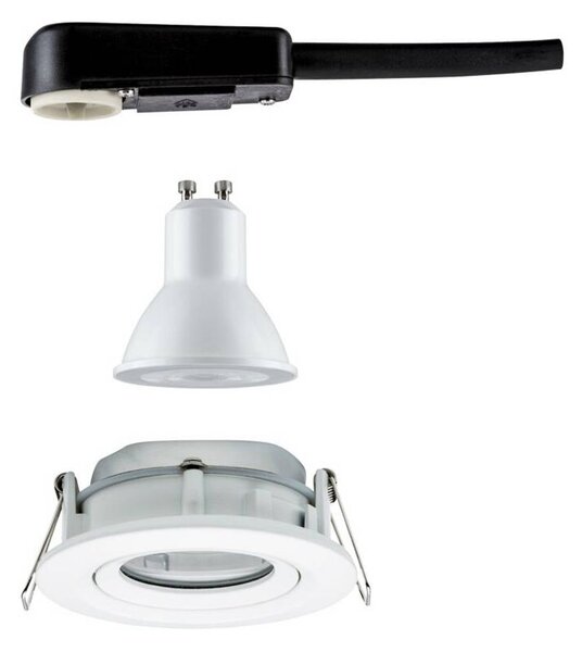 Paulmann Nova Plus rotonda orientabile/dimmerabile bianco opaco IP65 GU10 840 Nova, dimmerabile, Bianco / Opale, Bagno, Alluminio, Moderno, Faretto da incasso