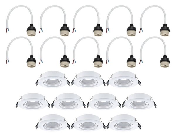 Paulmann Faretto da incasso 92115 bianco Ø 9 cm, dimmerabile, orientabile a 30°, set Einbauspot 92115, dimmerabile, Bianco / Opale, Soggiorno / Sala da pranzo, Plastica, Moderno, Faretto da incasso