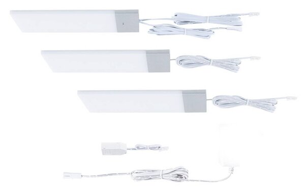Paulmann Lampada LED sottopensile Bredo, con sensore, set da 3 pezzi Bredo, Alluminio / Grigio / Zincato, Cucina, Plastica, Moderno, Lampade per mobili