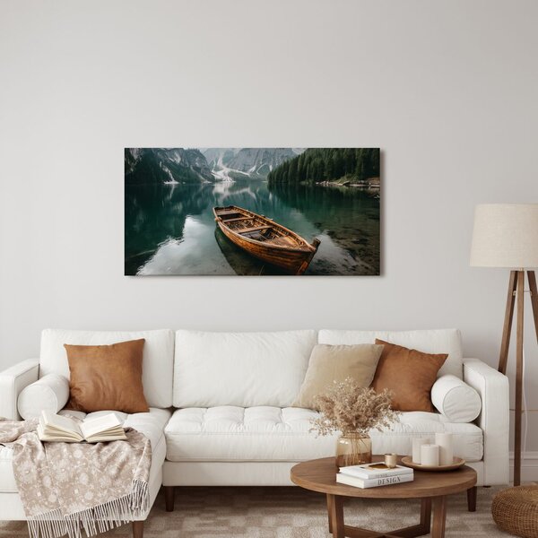 Quadro su tela – Acqua tranquilla e montagne