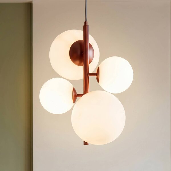 Lampada a sospensione in vetro Joel ALDEX, dimmerabile, Rosso, Soggiorno / Sala da pranzo, Metallo, Moderno, Lampada a sospensione