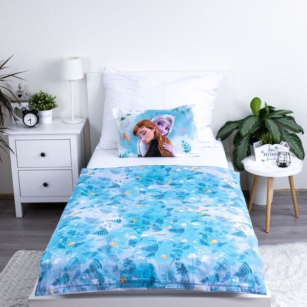 Set copripiumino e federa da bambini blu in cotone per culla 100x135 cm Frozen "Blue" – Jerry Fabrics