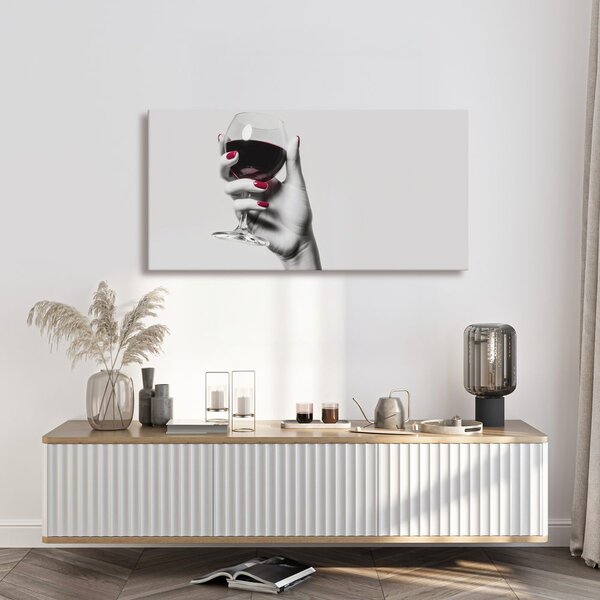 Quadro su tela – Brindisi con vino rosso