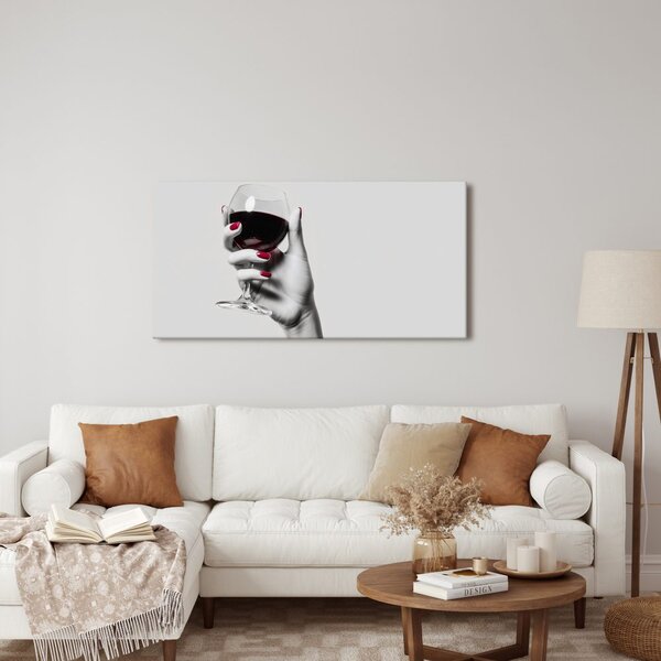 Quadro su tela – Brindisi con vino rosso