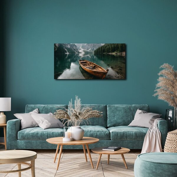 Quadro su tela – Acqua tranquilla e montagne