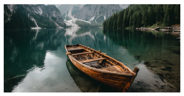 Quadro su tela – Acqua tranquilla e montagne
