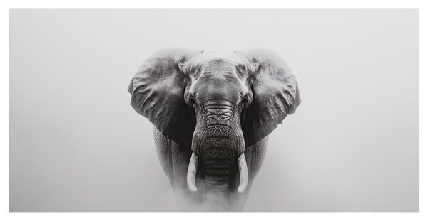 Quadro su tela – Ritratto di elefante in bianco e nero
