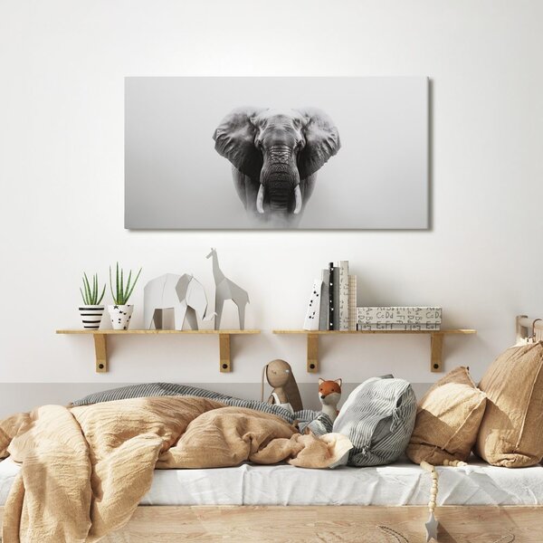 Quadro su tela – Ritratto di elefante in bianco e nero