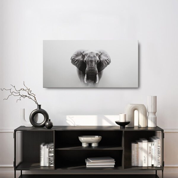 Quadro su tela – Ritratto di elefante in bianco e nero