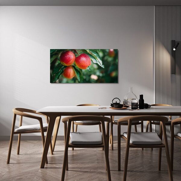 Quadro su tela – Gocce di rugiada sulle mele