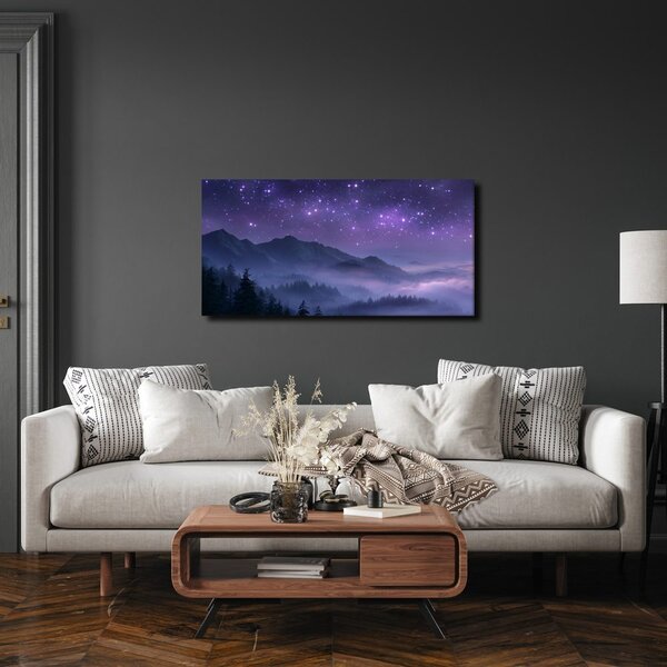 Quadro su tela – Nebulosa notturna tra le montagne