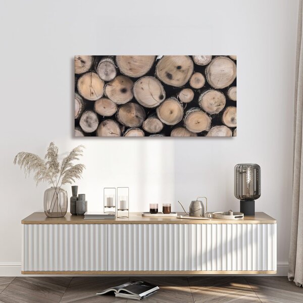 Quadro su tela – Struttura dei tronchi di legno