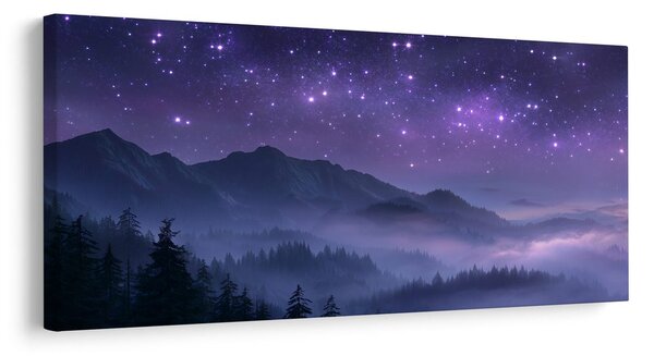 Quadro su tela – Nebulosa notturna tra le montagne