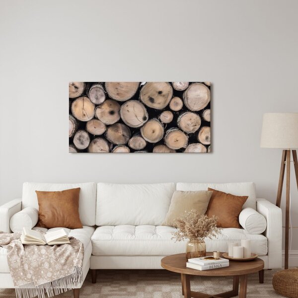 Quadro su tela – Struttura dei tronchi di legno
