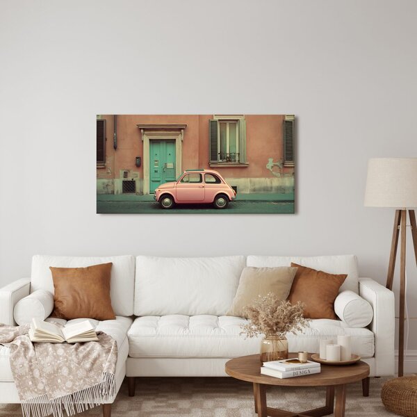 Quadro su tela – Auto d'epoca davanti alla casa