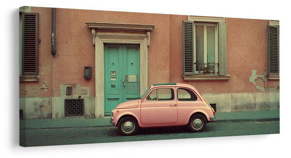 Quadro su tela – Auto d'epoca davanti alla casa