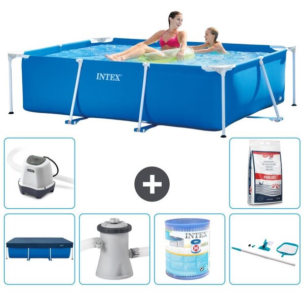 Piscina fuori terra rettangolare - 220x150x60 cm - 7 pezzi - Modello S40026