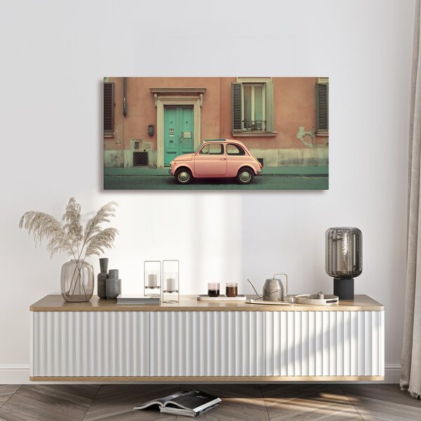 Quadro su tela – Auto d'epoca davanti alla casa