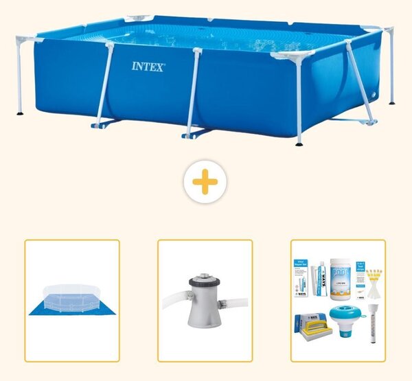 Piscina fuori terra rettangolare - 220x150x60 cm - composta da 4 parti - modello S21248
