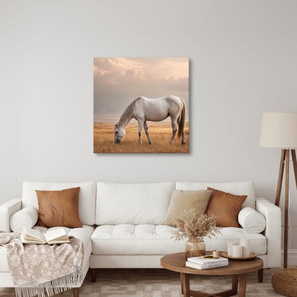 Quadro su tela – Cavallo solitario nel prato