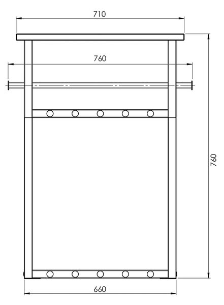 Attaccapanni da parete nero/di colore naturale in metallo con scaffale 76 cm Rizzoli – Spinder Design