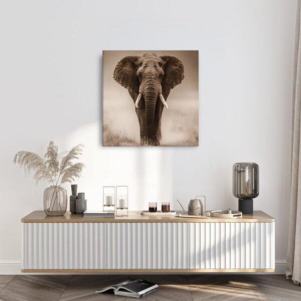 Quadro su tela – Elefante africano nella nebbia