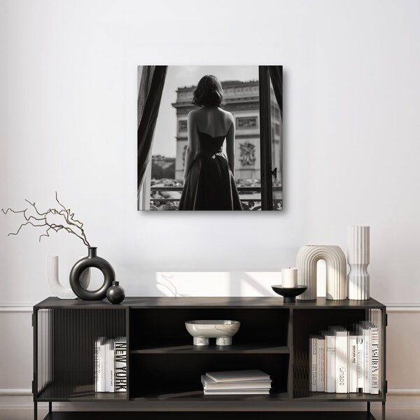 Quadro su tela – Vista sulla città dalla finestra