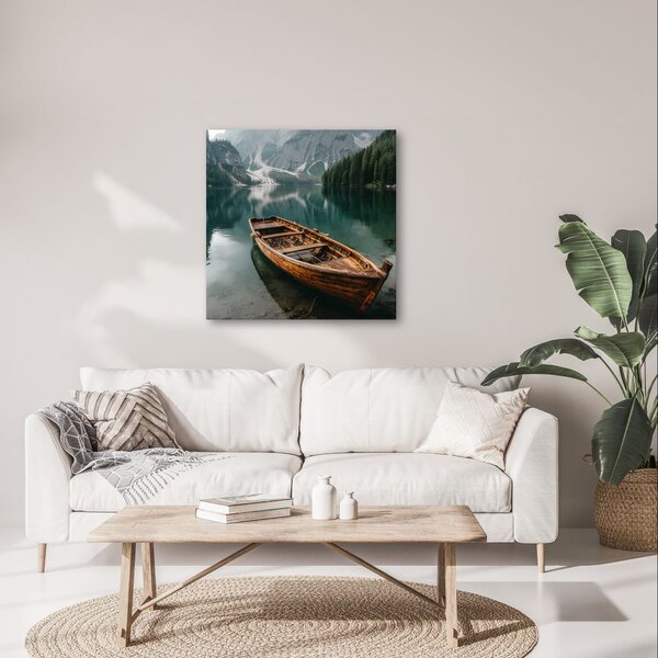 Quadro su tela – Barca di legno nella natura