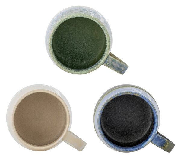 Tazze in set blu e beige in gres 3 pz 460 ml Cloe – Bloomingville